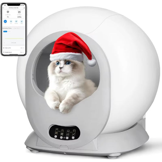 65L Automatic Cat Litter Box, anti Pinch Kitty Litter Box with Odor Removal and APP Control for Multiple Cats, Extra Large